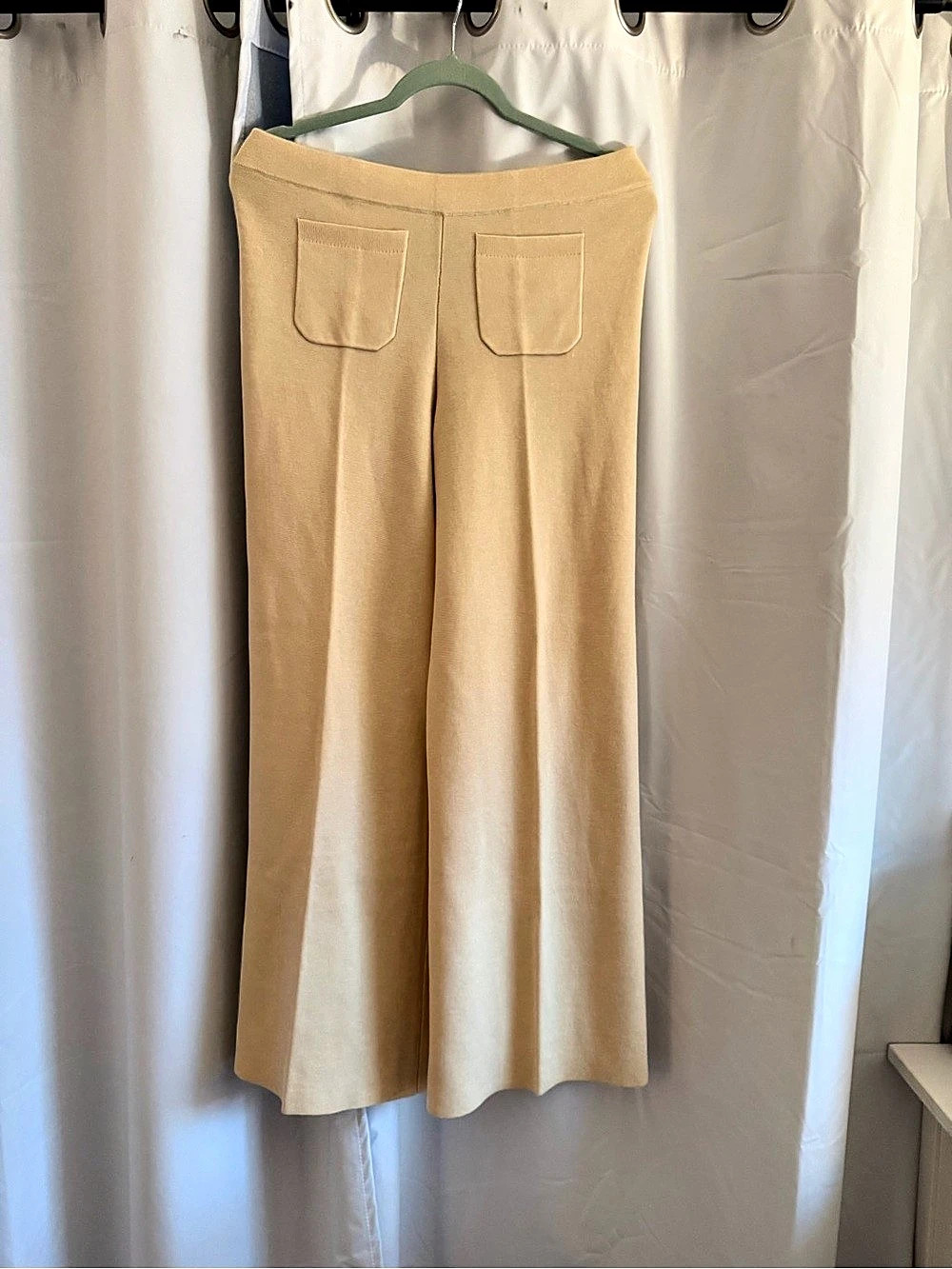 J.Crew Wide Leg Pull-On Pants Cotton Sweater Pants in Cream Size Medium